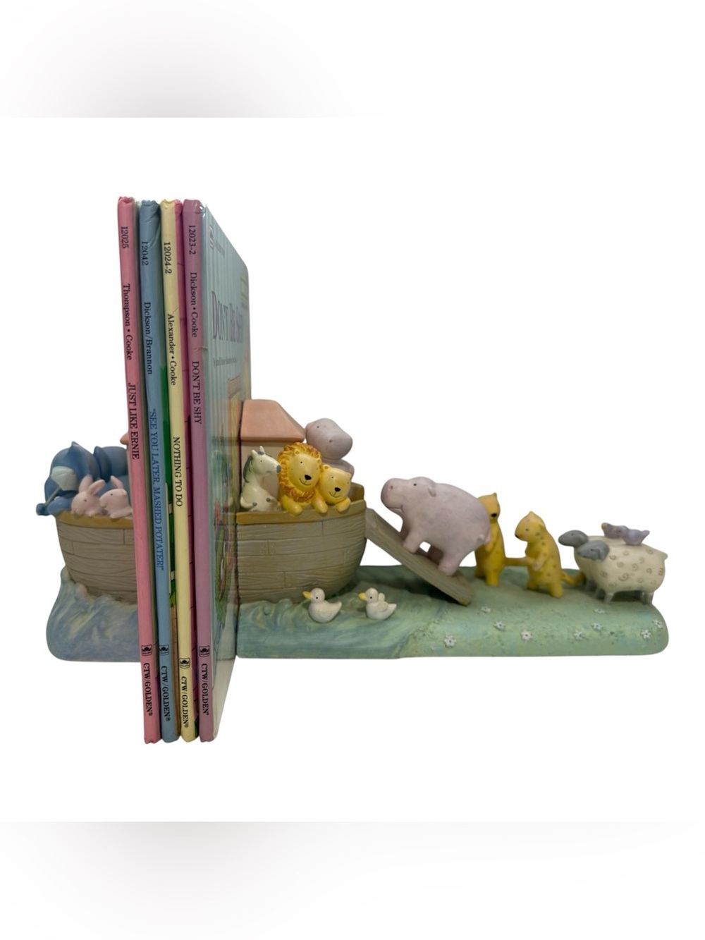 David Walker Noah's Ark Vintage Bookend by Michel. (Books not included)